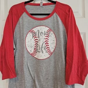 Red & Gray Baseball Tee